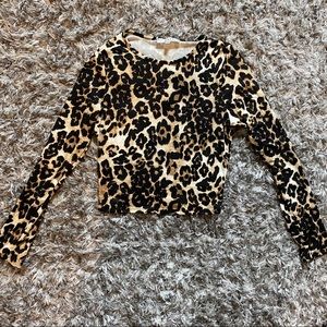 Leopard Long Sleeve Crop